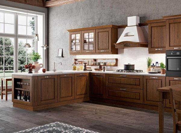 کابینت آشپزخانه با طرح چوب، جذاب و آرامش بخش