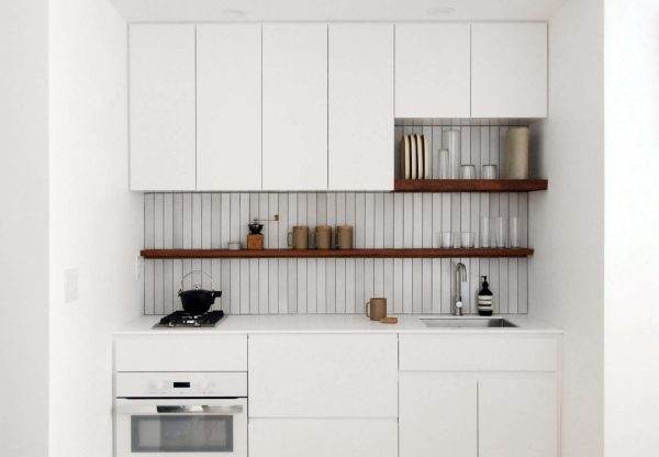 کابینت بدون دستگیره، به سبک مدرن در آشپزخانه های کوچک